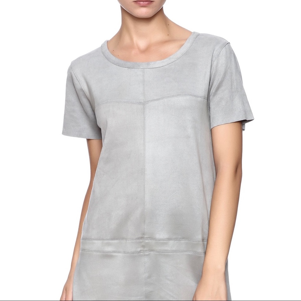 Olivaceous Faux Suede Shift Dress